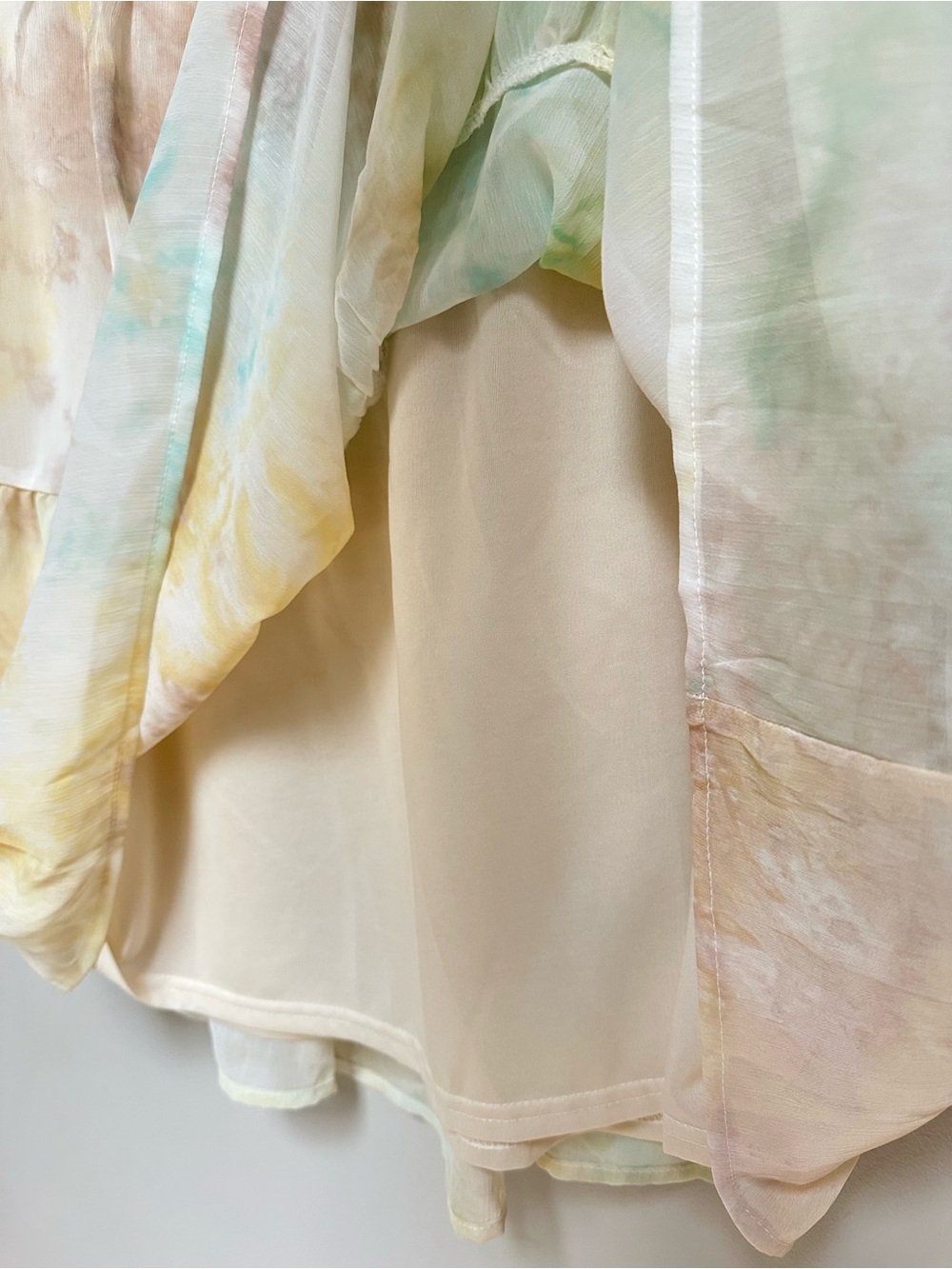 blu pepper Pastel Tie‑Dye Ruffle Sleeve Tiered Dress Women’s Small NWOT - Picture 6 of 13